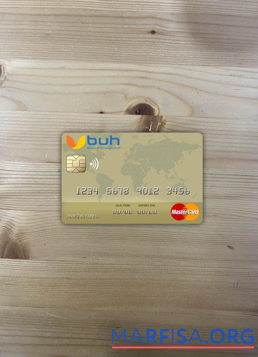 Realistic Haiti BUH Bank mastercard photolook front sample